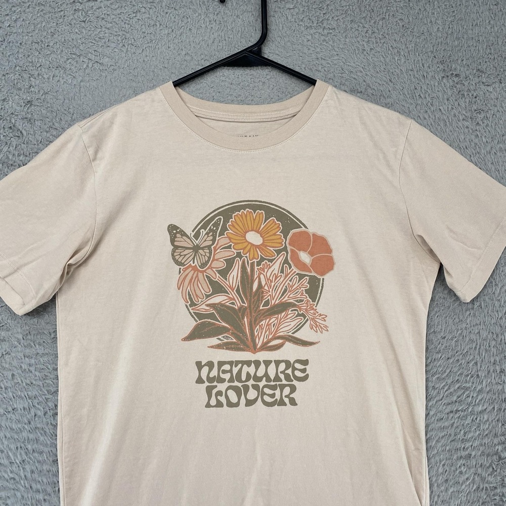 Mountain Hardwear T-Shirt Womens Small Beige Nature Lover Floral Graphic Tee - Picture 3 of 13